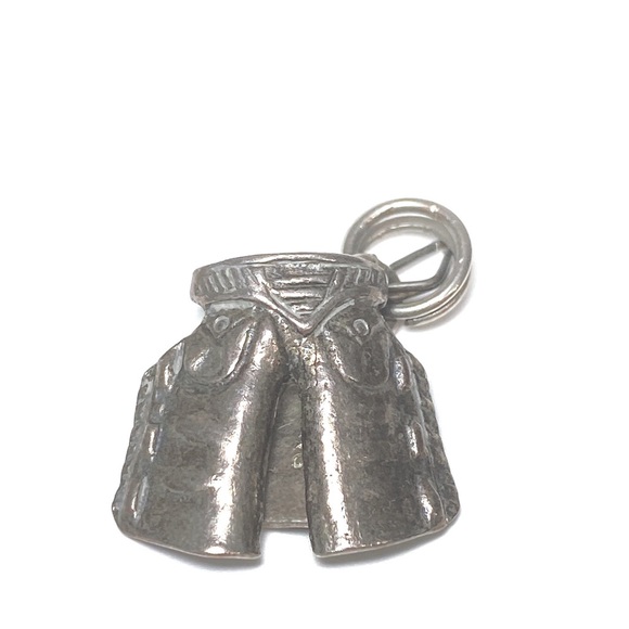 Vintage Sterling Silver Cowboy Chaps Charm Bracelet - Picture 2 of 6